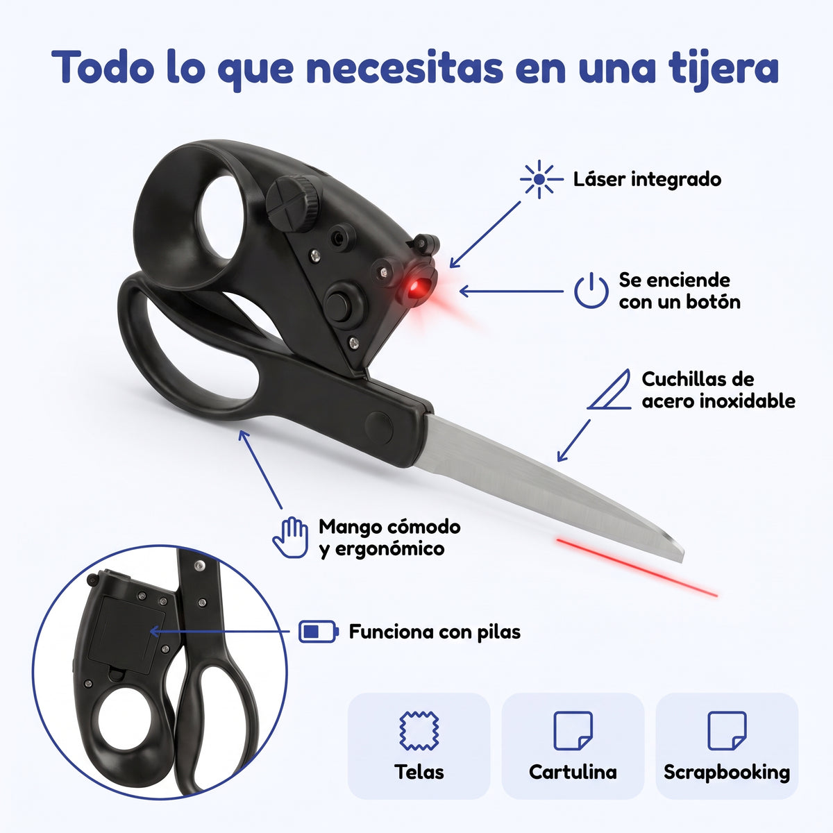 Tijeras con Guía Láser